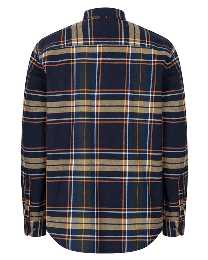 Hoggs Of Fife Coll Cotton Twill Check Shirt Navy