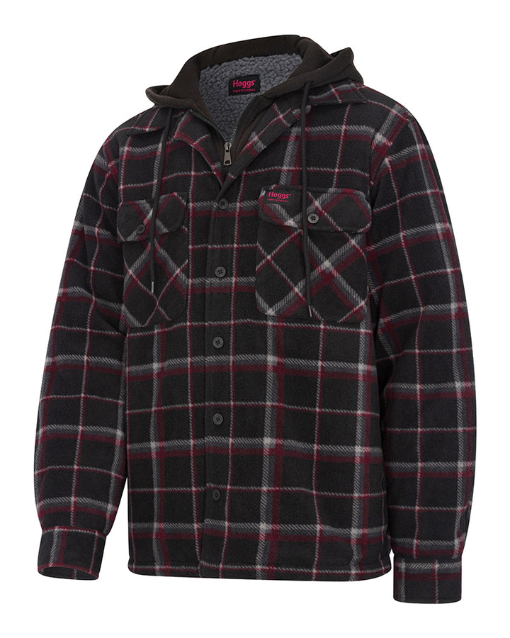 Hoggs Of Fife Granite Hooded Work Fleece Black Check