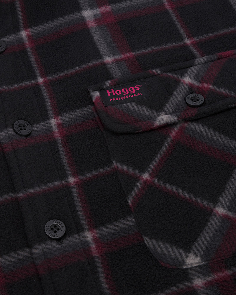 Hoggs Of Fife Granite Hooded Work Fleece Black Check