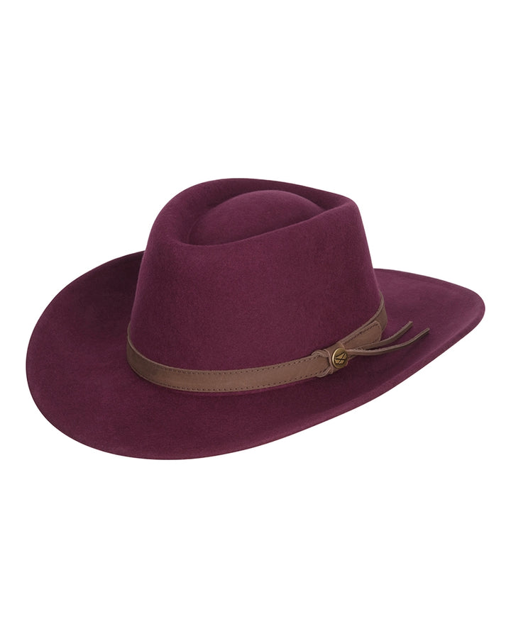 Hoggs Of Fife Perth Crushable Felt Hat Merlot