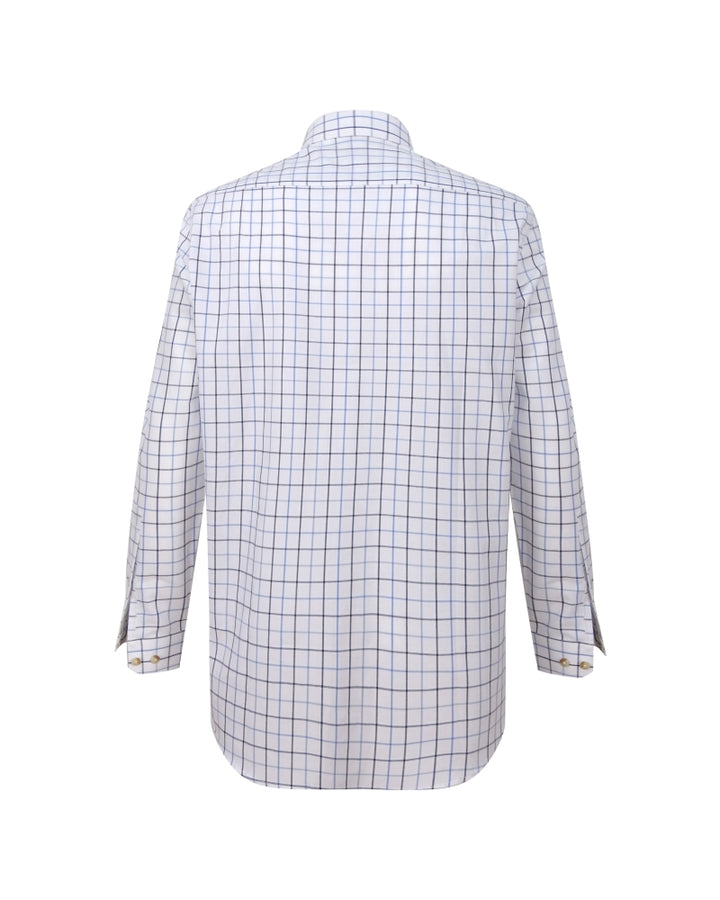 Hoggs Of Fife Viscount Premier Tattersall Shirt White/Navy Check