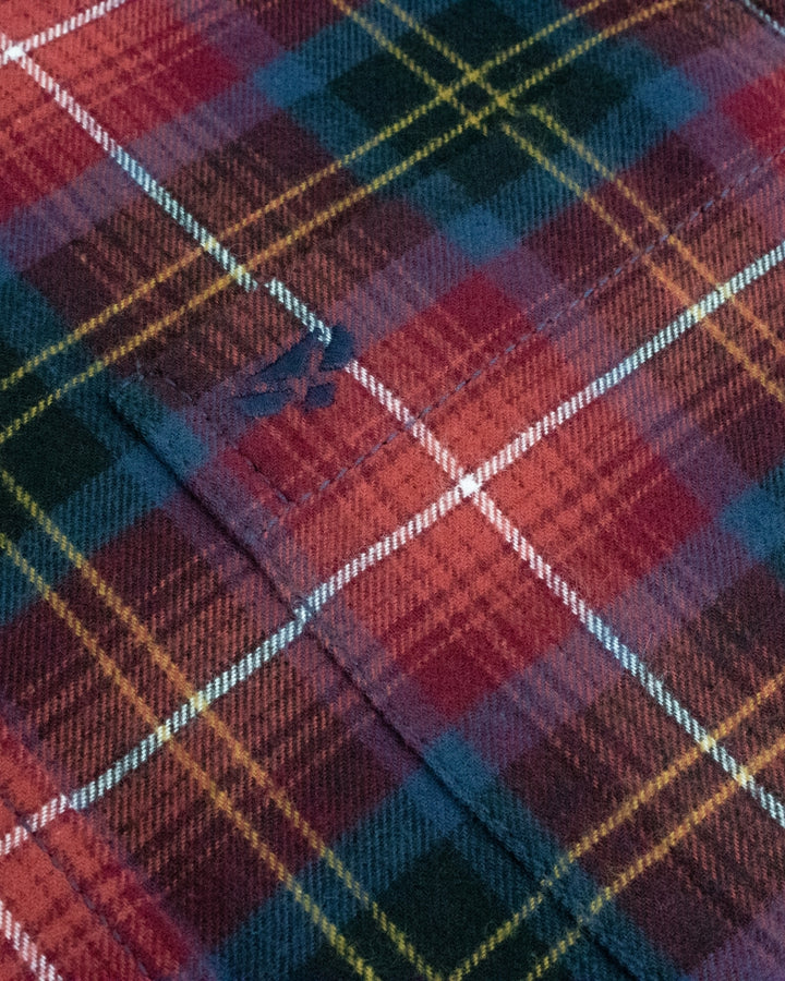 Hoggs Of Fife Pitmedden LS Flannel Check Shirt Rust Check