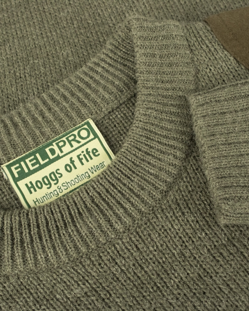 Hoggs Of Fife Melrose Junior Hunting Pullover Soft Marled Green