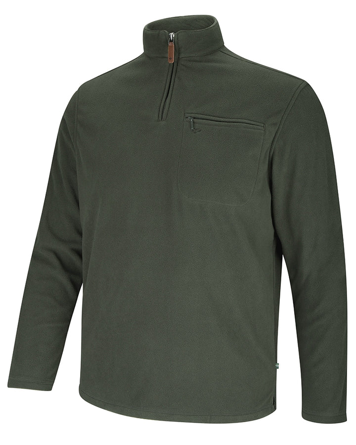 Hoggs Of Fife Islander 1/4 Zip Micro-Fleece Shirt Dark Green