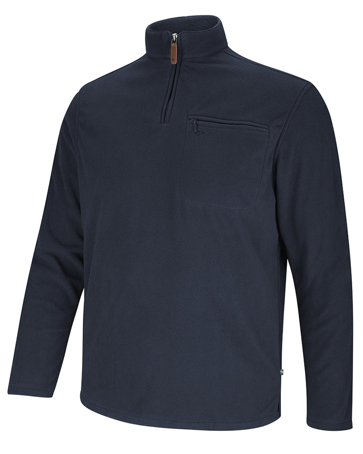 Hoggs Of Fife Islander 1/4 Zip Micro-Fleece Shirt Navy