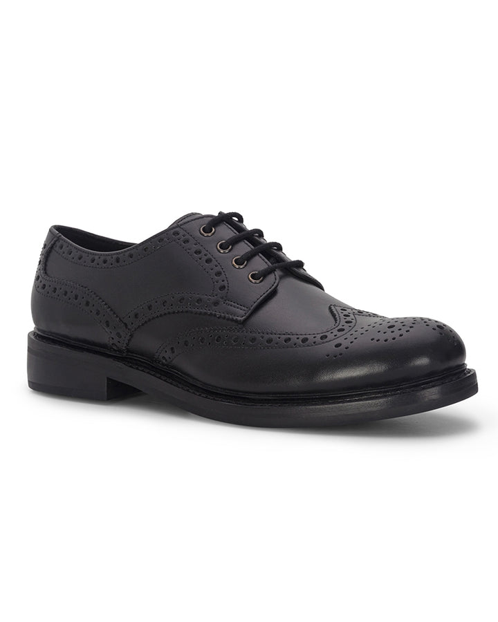 Hoggs Of Fife Muirfield Brogue Shoe (Rubber Sole) Black