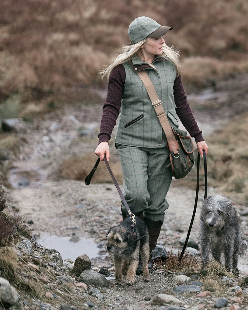 Hoggs Of Fife Roslin Ladies Technical Tweed Waistcoat Spring Bracken