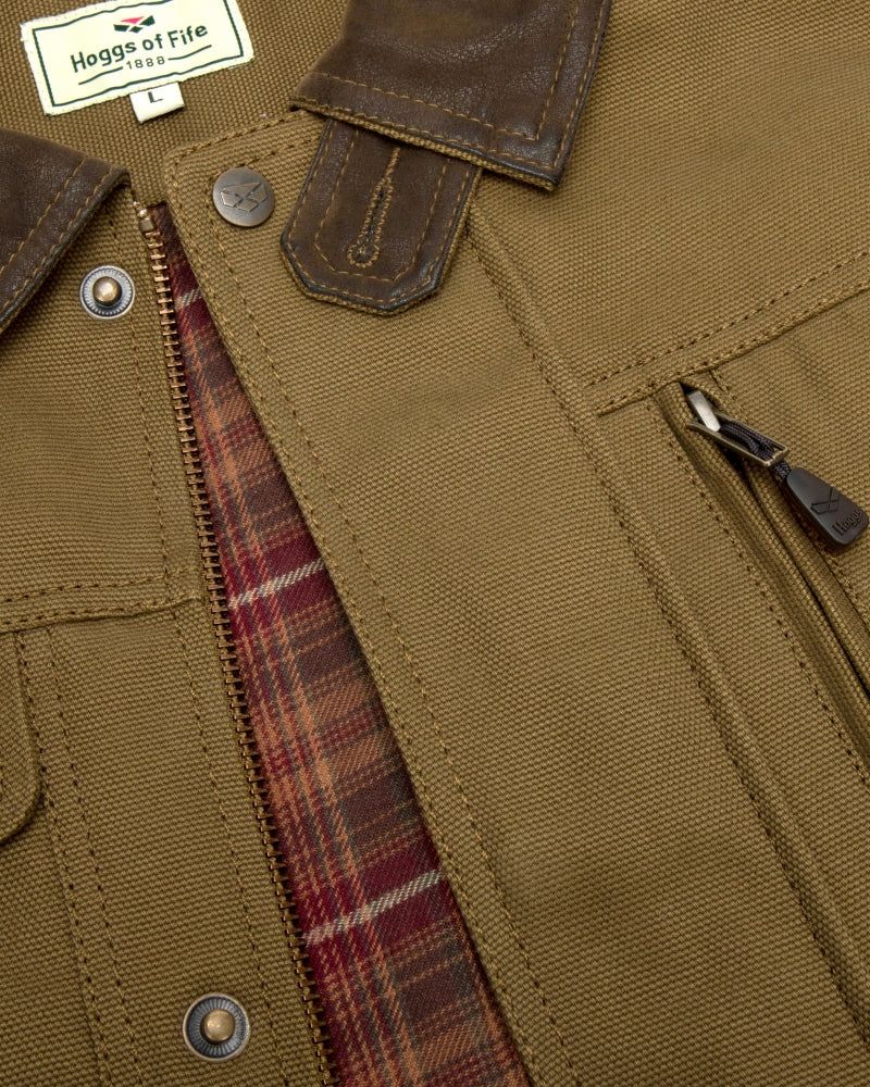 Hoggs Of Fife Stewarton Canvas Coat Camel