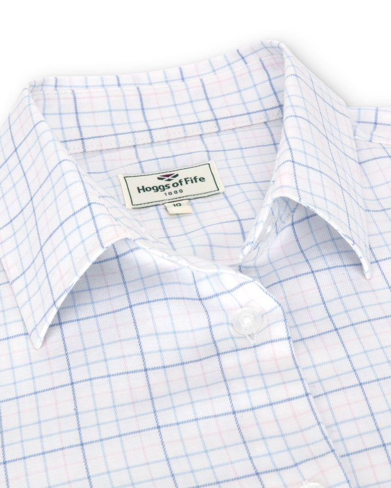 Hoggs Of Fife Callie Twill Shirt White/Pink/Blue