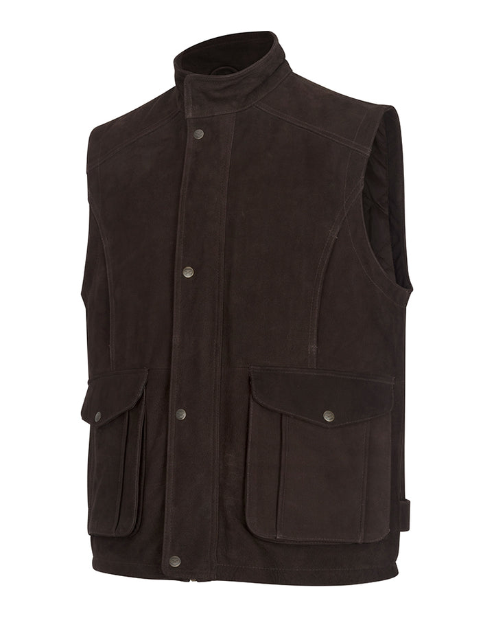 Hoggs Of Fife Lomond II Leather Waistcoat Chocolate