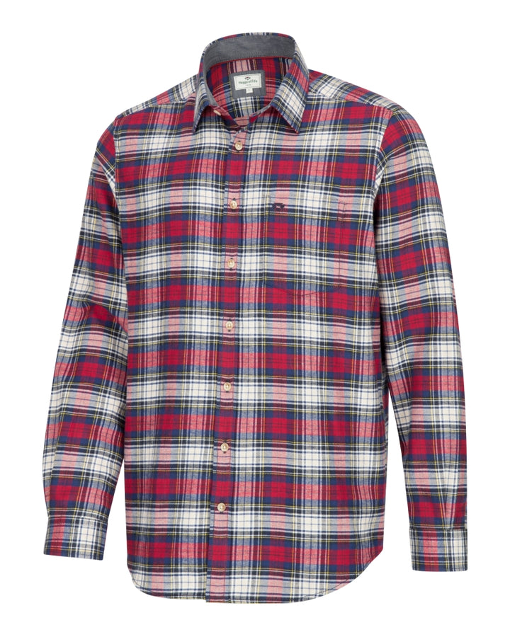 Hoggs Of Fife Pitscottie Flannel Shirt Red Tartan Check