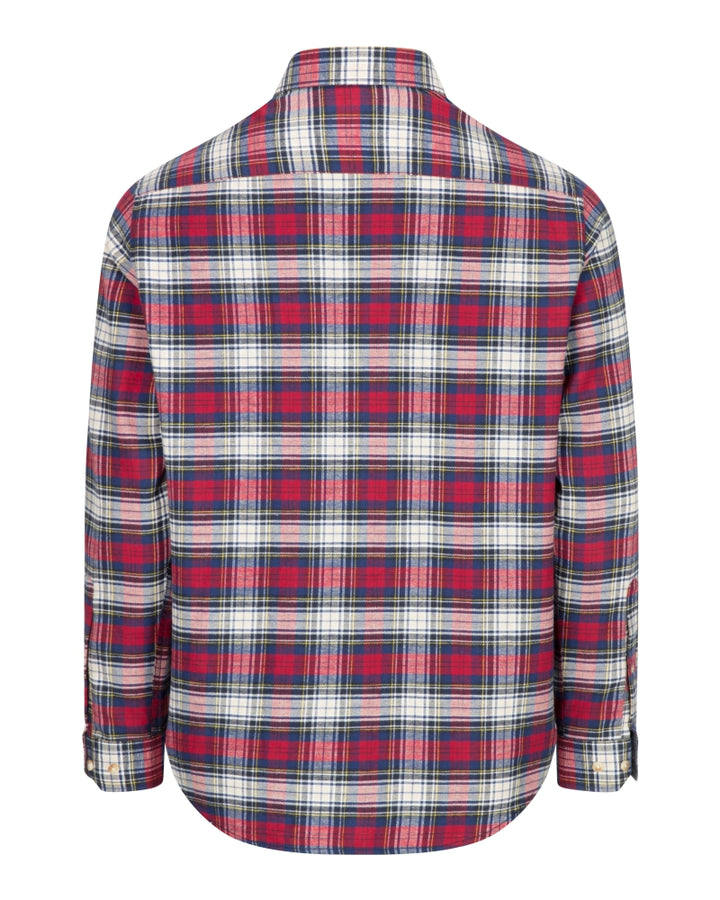 Hoggs Of Fife Pitscottie Flannel Shirt Red Tartan Check