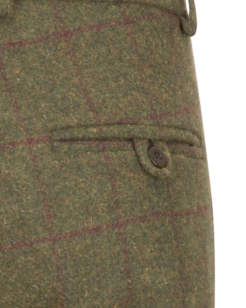 Hoggs Of Fife Tummel Tweed Field Breeks Olive/Wine