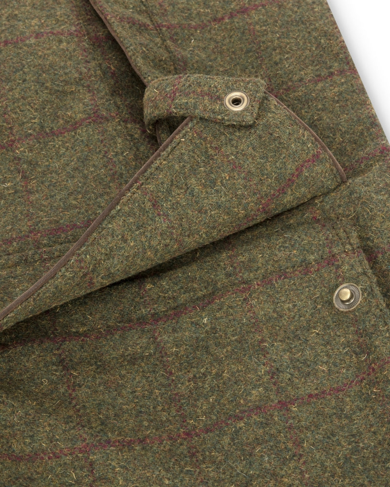 Hoggs Of Fife Tummel Tweed Field Coat Olive/Wine