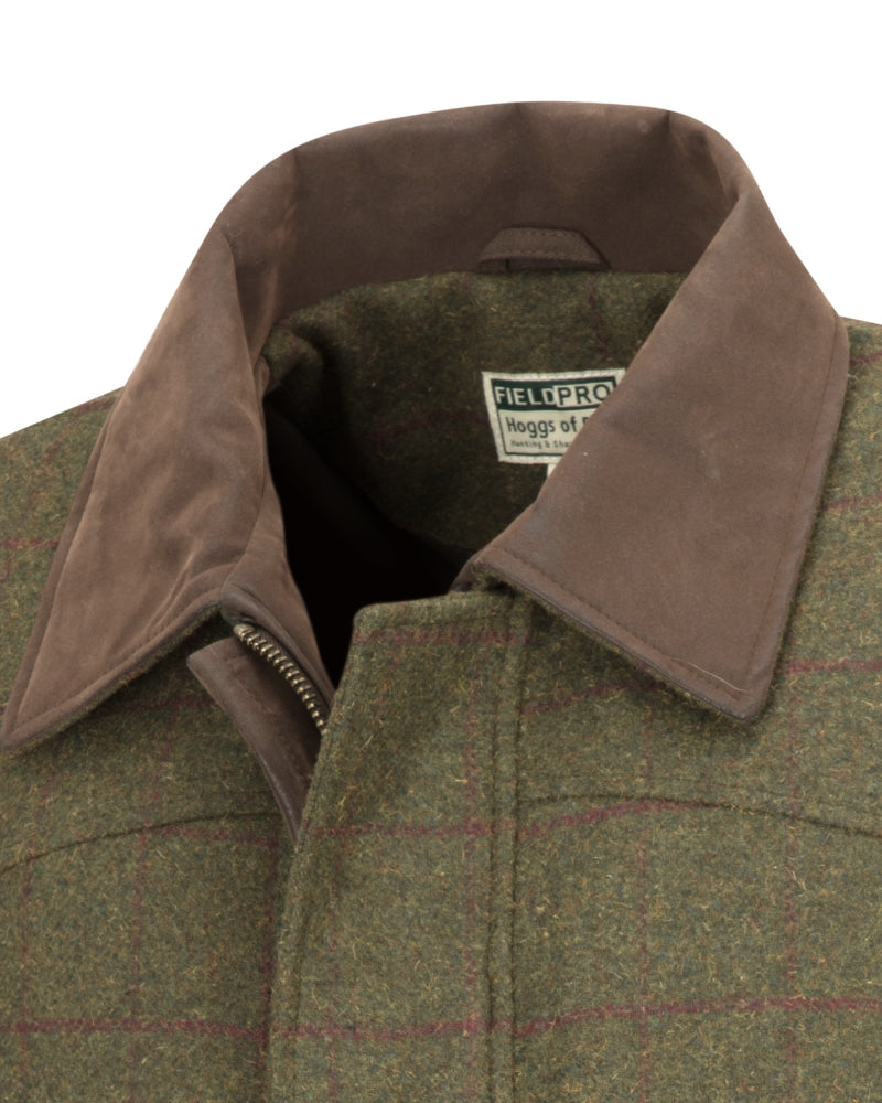 Hoggs Of Fife Tummel Tweed Field Coat Olive/Wine