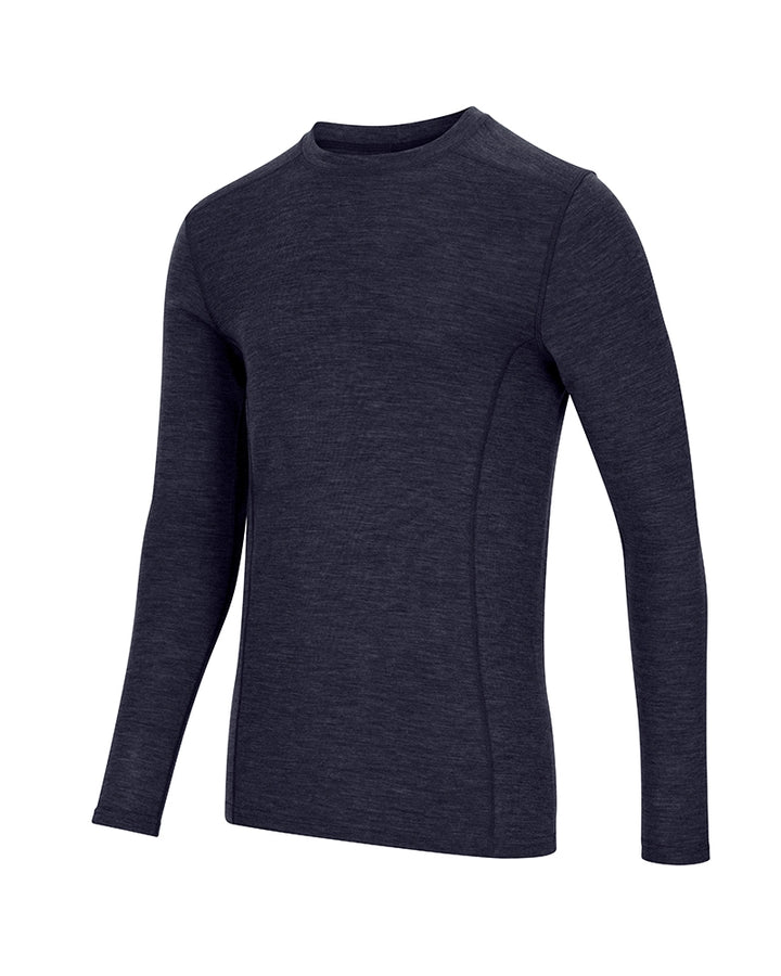 Hoggs Of Fife 100% Merino Wool Crew Neck Base Layer Long Sleeve Navy