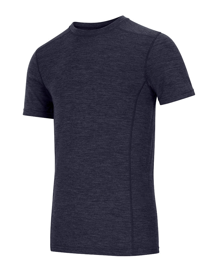 Hoggs Of Fife 100% Merino Wool Crew Neck Base Layer Short Sleeve Navy