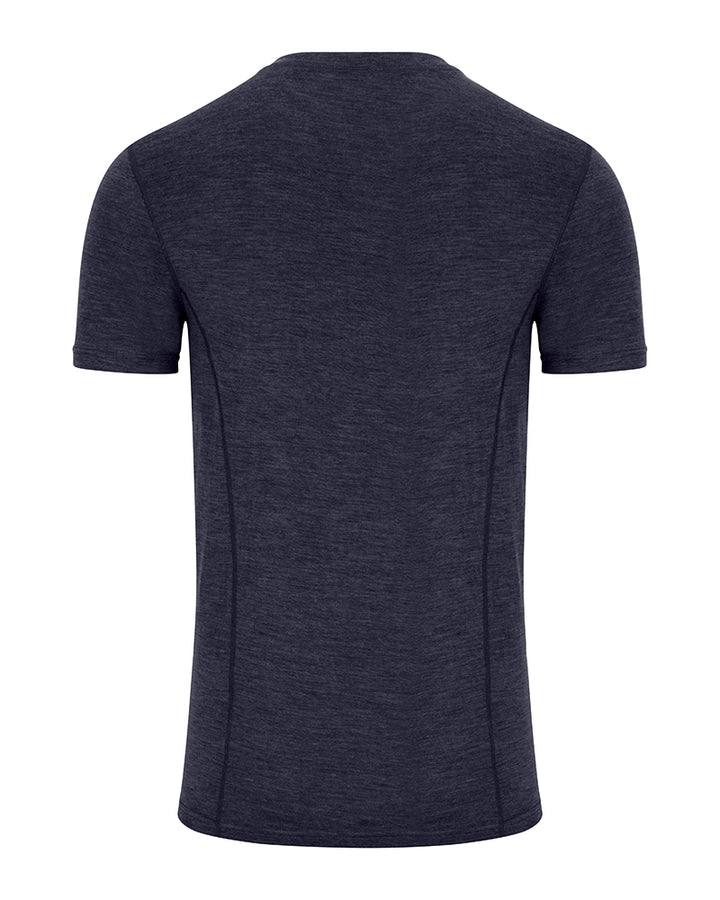 Hoggs Of Fife 100% Merino Wool Crew Neck Base Layer Short Sleeve Navy