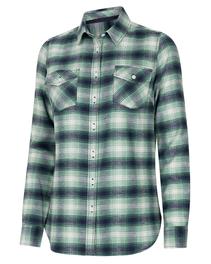 Hoggs Of Fife Isla Flannel Check Shirt Green