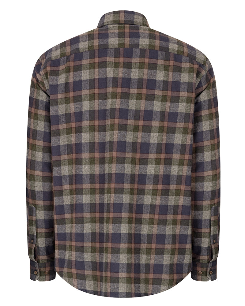 Hoggs Of Fife Kirkwall Brushed Flannel Check Shirt Navy/Green