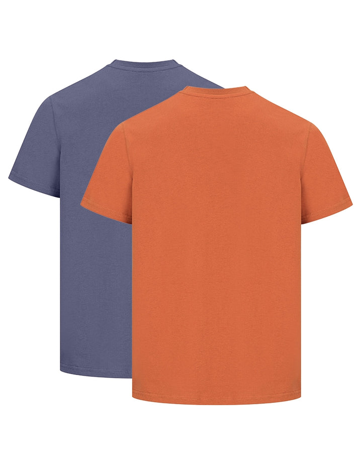 Hoggs Of Fife Sandwood 2Pk T-Shirts Slate Blue/Rust