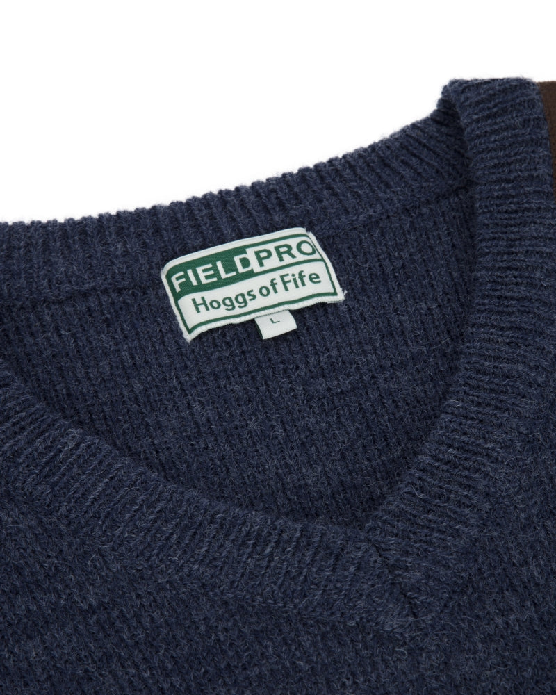 Hoggs Of Fife Melrose II V-Neck Pullover Storm Blue